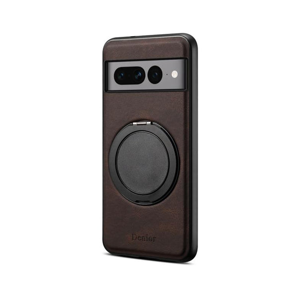 For Google Pixel 7 Pro Denior A14 Skin Feel Rotating Holder MagSafe Phone Case(Brown)