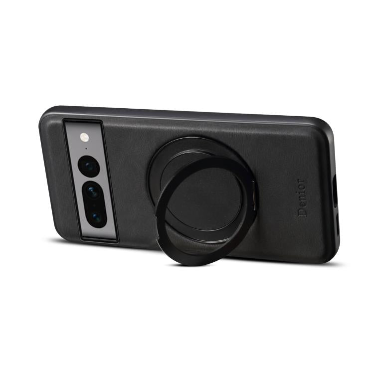 For Google Pixel 7 Pro Denior A14 Skin Feel Rotating Holder MagSafe Phone Case(Black)