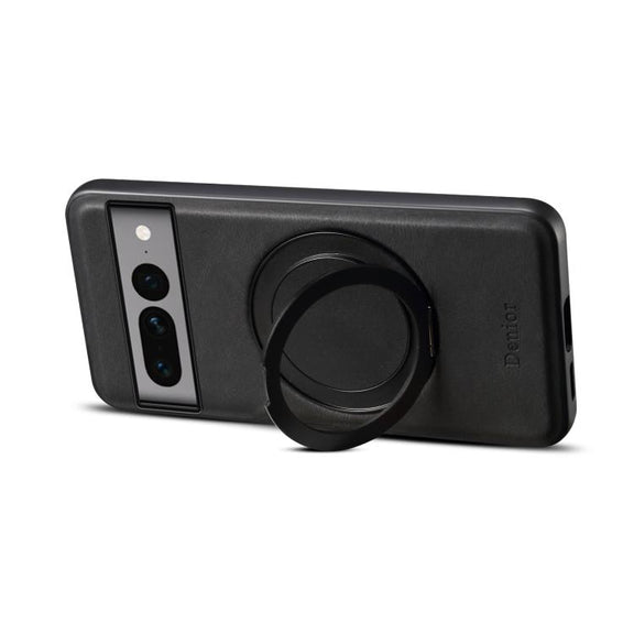 For Google Pixel 7 Pro Denior A14 Skin Feel Rotating Holder MagSafe Phone Case(Black)