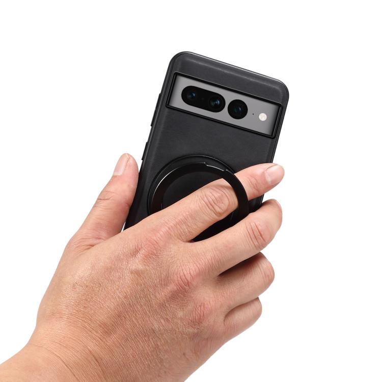For Google Pixel 7 Pro Denior A14 Skin Feel Rotating Holder MagSafe Phone Case(Black)