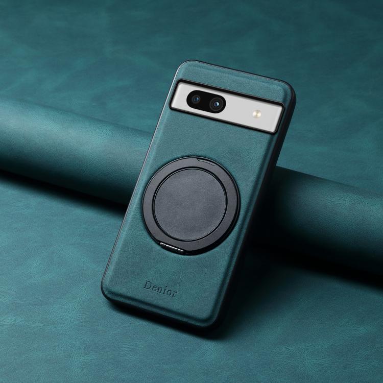 For Google Pixel 7a Denior A14 Skin Feel Rotating Holder MagSafe Phone Case(Blue)