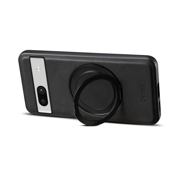 For Google Pixel 7a Denior A14 Skin Feel Rotating Holder MagSafe Phone Case(Black)