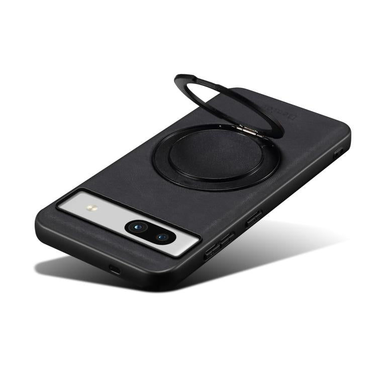 For Google Pixel 7a Denior A14 Skin Feel Rotating Holder MagSafe Phone Case(Black)