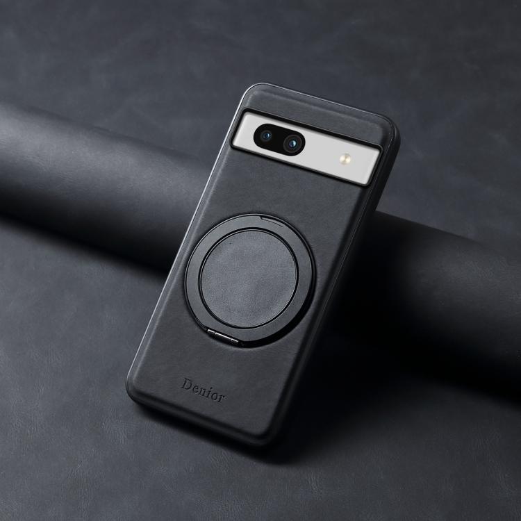 For Google Pixel 7a Denior A14 Skin Feel Rotating Holder MagSafe Phone Case(Black)