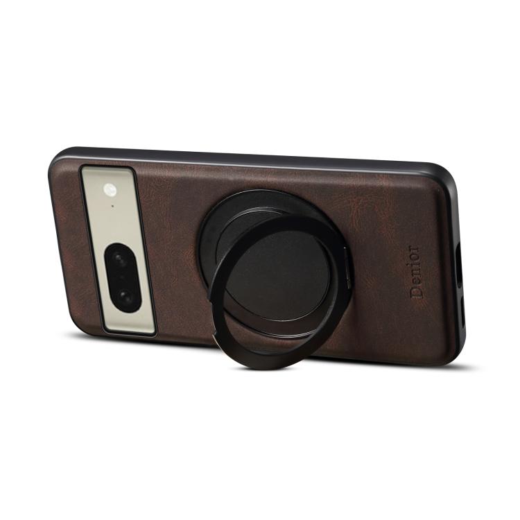 For Google Pixel 8 Denior A14 Skin Feel Rotating Holder MagSafe Phone Case(Brown)