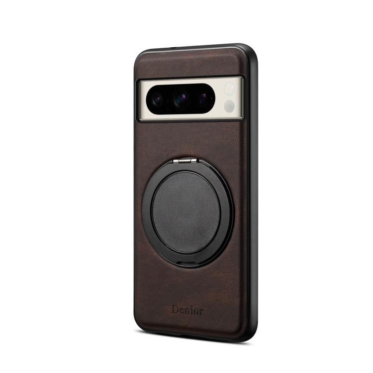 For Google Pixel 8 Pro Denior A14 Skin Feel Rotating Holder MagSafe Phone Case(Brown)
