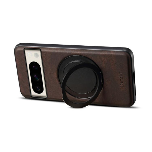 For Google Pixel 8 Pro Denior A14 Skin Feel Rotating Holder MagSafe Phone Case(Brown)