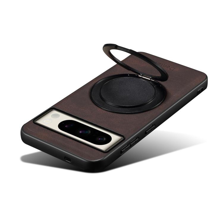 For Google Pixel 8 Pro Denior A14 Skin Feel Rotating Holder MagSafe Phone Case(Brown)