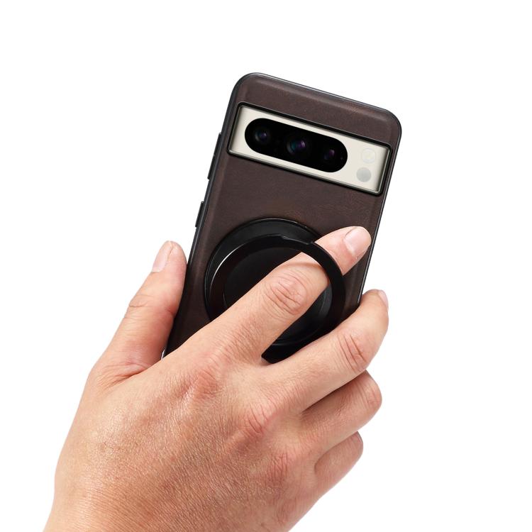 For Google Pixel 8 Pro Denior A14 Skin Feel Rotating Holder MagSafe Phone Case(Brown)