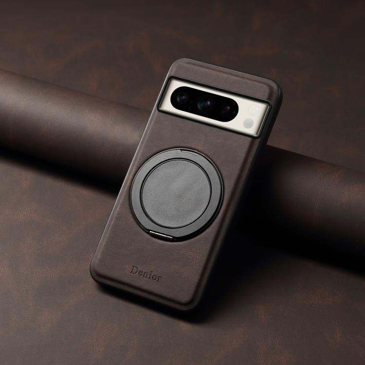 For Google Pixel 8 Pro Denior A14 Skin Feel Rotating Holder MagSafe Phone Case(Brown)