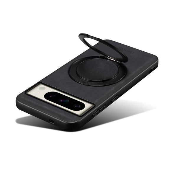 For Google Pixel 8 Pro Denior A14 Skin Feel Rotating Holder MagSafe Phone Case(Black)