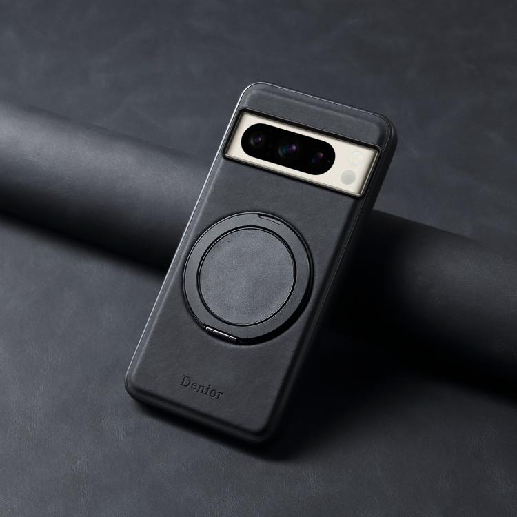 For Google Pixel 8 Pro Denior A14 Skin Feel Rotating Holder MagSafe Phone Case(Black)