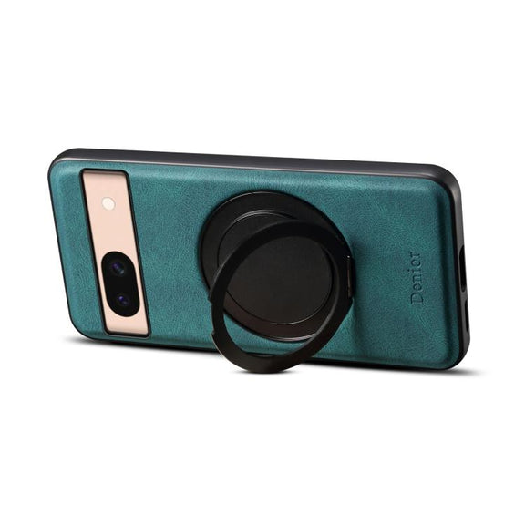 For Google Pixel 8a Denior A14 Skin Feel Rotating Holder MagSafe Phone Case(Blue)