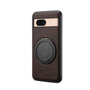 For Google Pixel 8a Denior A14 Skin Feel Rotating Holder MagSafe Phone Case(Brown)
