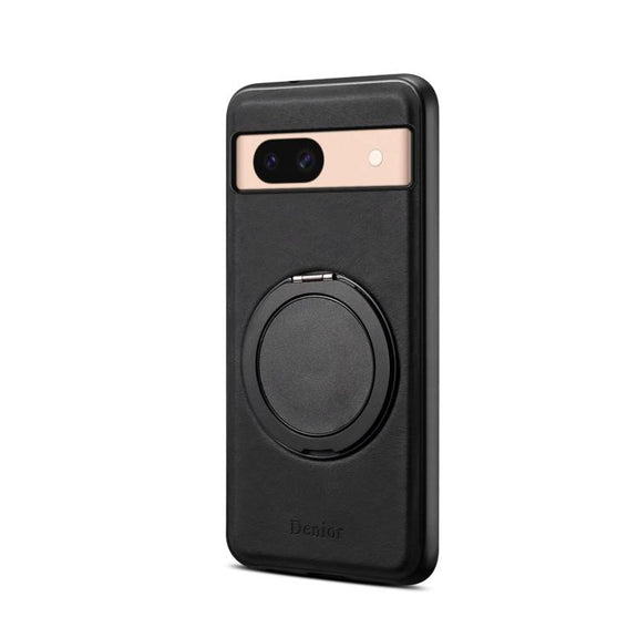 For Google Pixel 8a Denior A14 Skin Feel Rotating Holder MagSafe Phone Case(Black)