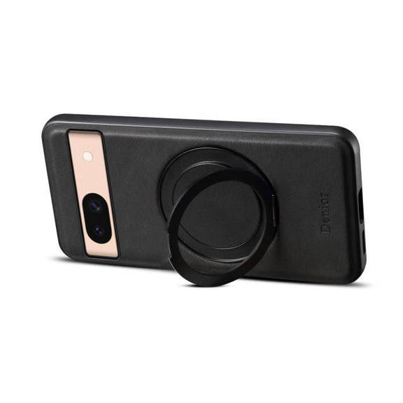 For Google Pixel 8a Denior A14 Skin Feel Rotating Holder MagSafe Phone Case(Black)
