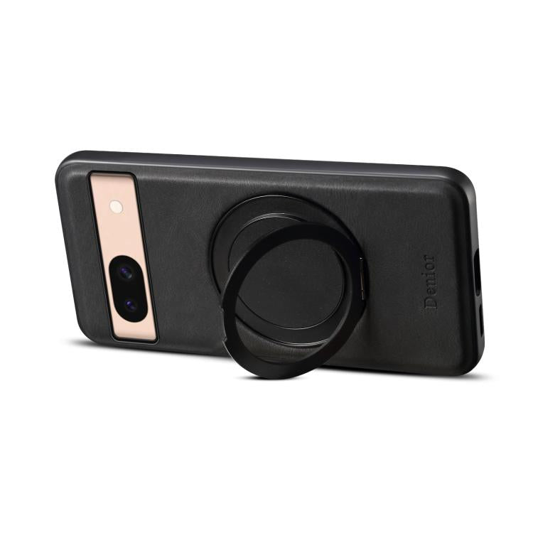 For Google Pixel 8a Denior A14 Skin Feel Rotating Holder MagSafe Phone Case(Black)