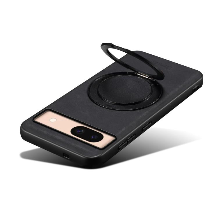 For Google Pixel 8a Denior A14 Skin Feel Rotating Holder MagSafe Phone Case(Black)