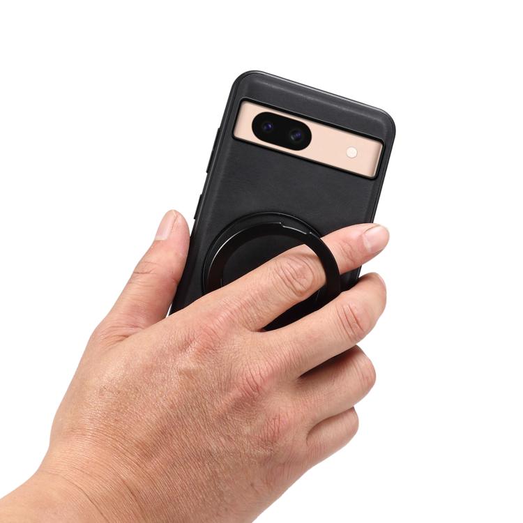 For Google Pixel 8a Denior A14 Skin Feel Rotating Holder MagSafe Phone Case(Black)