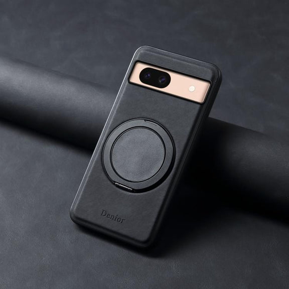For Google Pixel 8a Denior A14 Skin Feel Rotating Holder MagSafe Phone Case(Black)