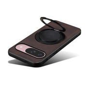 For Google Pixel 9 Denior A14 Skin Feel Rotating Holder MagSafe Phone Case(Brown)