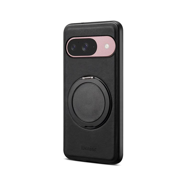 For Google Pixel 9 Denior A14 Skin Feel Rotating Holder MagSafe Phone Case(Black)