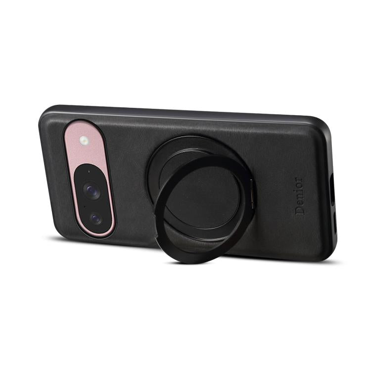 For Google Pixel 9 Denior A14 Skin Feel Rotating Holder MagSafe Phone Case(Black)