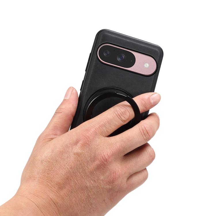 For Google Pixel 9 Denior A14 Skin Feel Rotating Holder MagSafe Phone Case(Black)