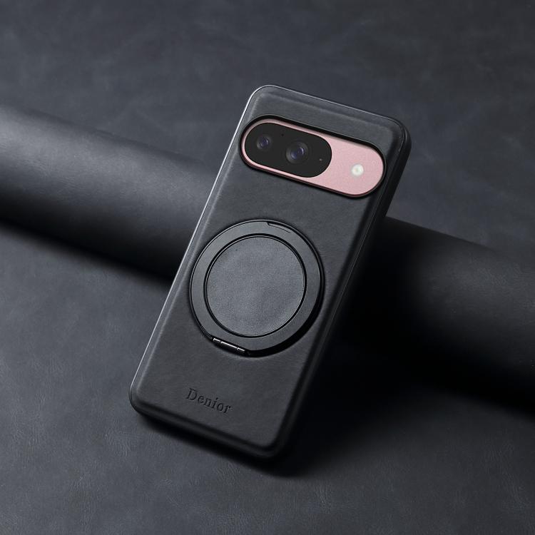 For Google Pixel 9 Denior A14 Skin Feel Rotating Holder MagSafe Phone Case(Black)