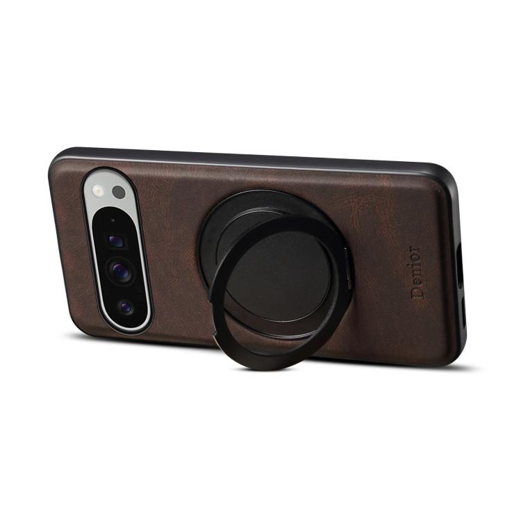 For Google Pixel 9 Pro XL Denior A14 Skin Feel Rotating Holder MagSafe Phone Case(Brown)
