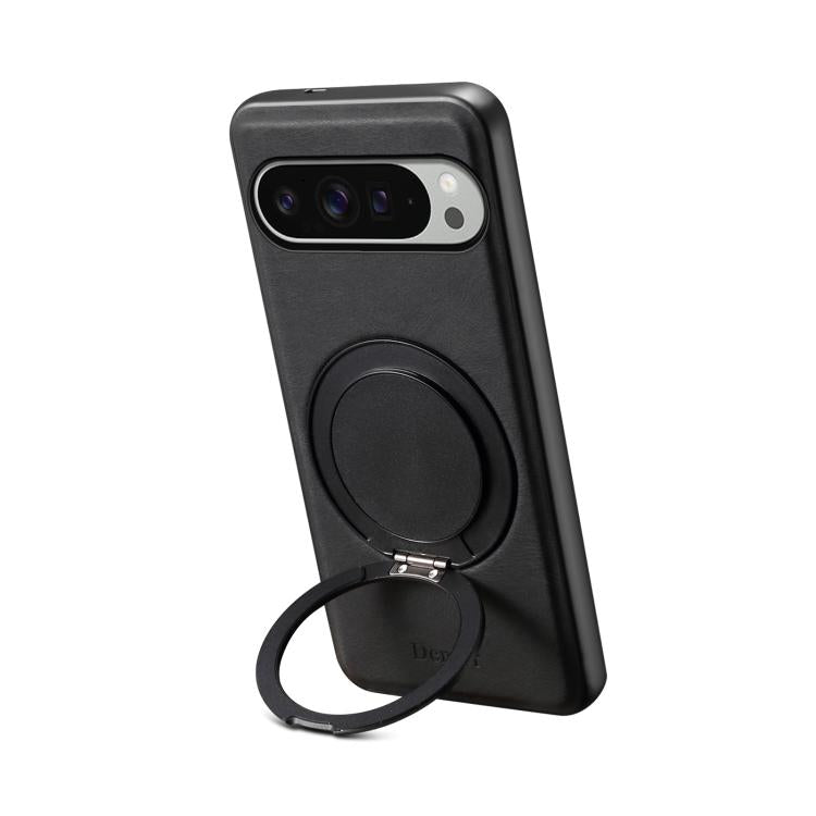 For Google Pixel 9 Pro XL Denior A14 Skin Feel Rotating Holder MagSafe Phone Case(Black)
