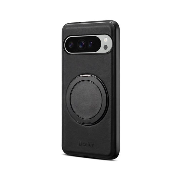 For Google Pixel 9 Pro XL Denior A14 Skin Feel Rotating Holder MagSafe Phone Case(Black)