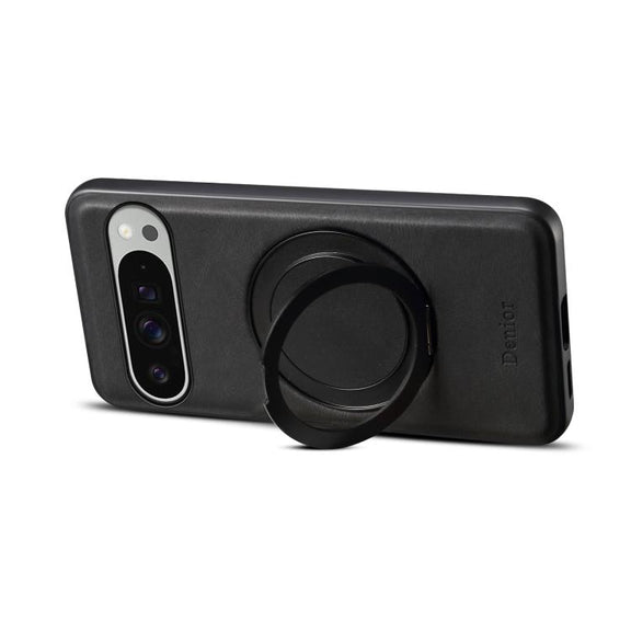 For Google Pixel 9 Pro XL Denior A14 Skin Feel Rotating Holder MagSafe Phone Case(Black)