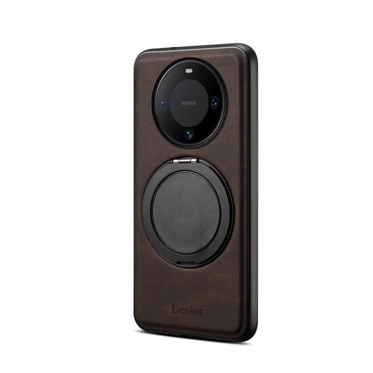 For Huawei Mate 60 Denior A14 Skin Feel Rotating Holder MagSafe Phone Case(Brown)