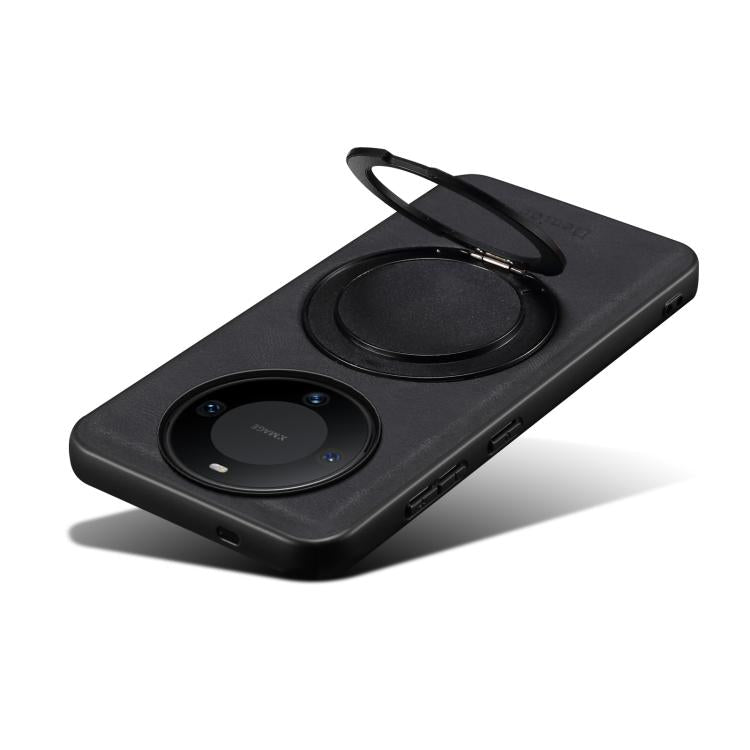 For Huawei Mate 60 Denior A14 Skin Feel Rotating Holder MagSafe Phone Case(Black)