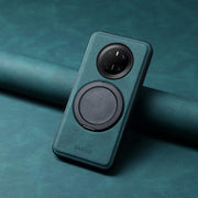 For Huawei Mate 70 Denior A14 Skin Feel Rotating Holder MagSafe Phone Case(Blue)