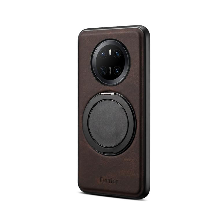 For Huawei Mate 70 Denior A14 Skin Feel Rotating Holder MagSafe Phone Case(Brown)