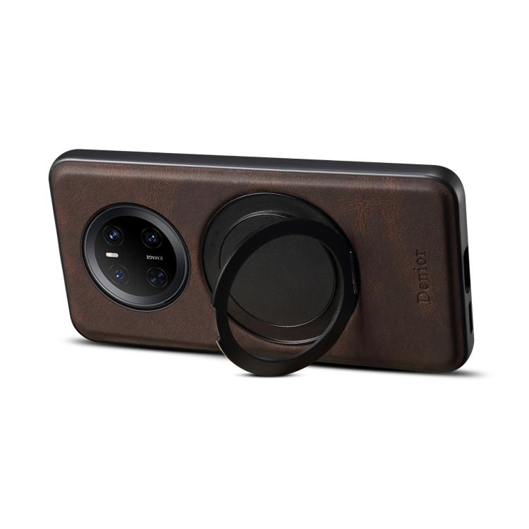 For Huawei Mate 70 Denior A14 Skin Feel Rotating Holder MagSafe Phone Case(Brown)