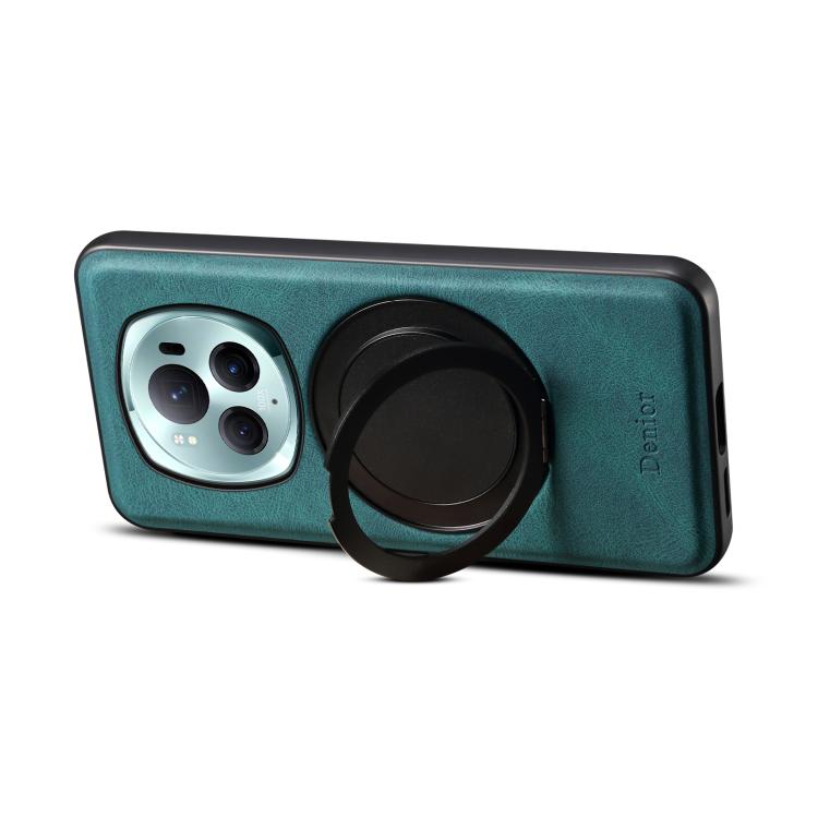 For Honor Magic6 Pro Denior A14 Skin Feel Rotating Holder MagSafe Phone Case(Blue)