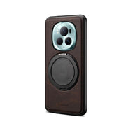 For Honor Magic6 Pro Denior A14 Skin Feel Rotating Holder MagSafe Phone Case(Brown)