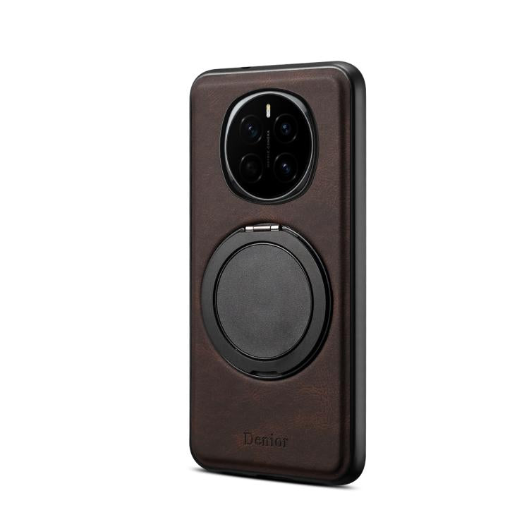 For Honor Magic7 Denior A14 Skin Feel Rotating Holder MagSafe Phone Case(Brown)