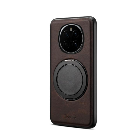 For Honor Magic7 Denior A14 Skin Feel Rotating Holder MagSafe Phone Case(Brown)