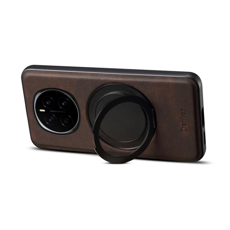 For Honor Magic7 Denior A14 Skin Feel Rotating Holder MagSafe Phone Case(Brown)