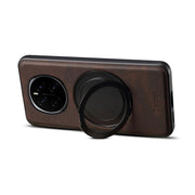 For Honor Magic7 Denior A14 Skin Feel Rotating Holder MagSafe Phone Case(Brown)