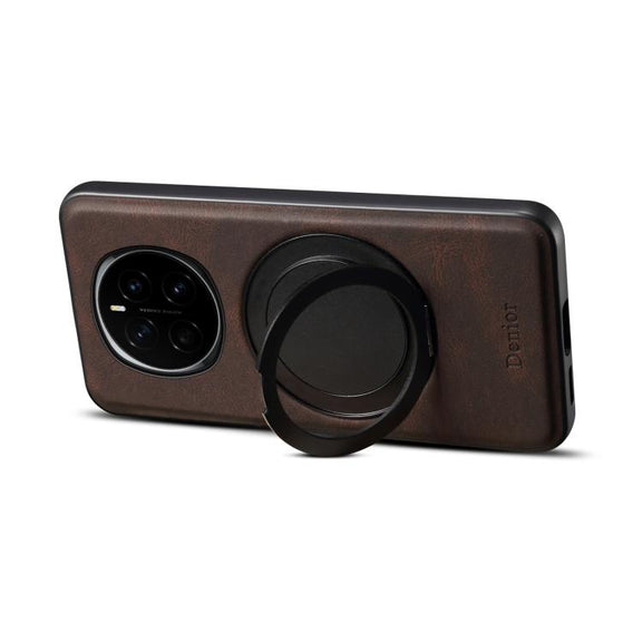 For Honor Magic7 Denior A14 Skin Feel Rotating Holder MagSafe Phone Case(Brown)