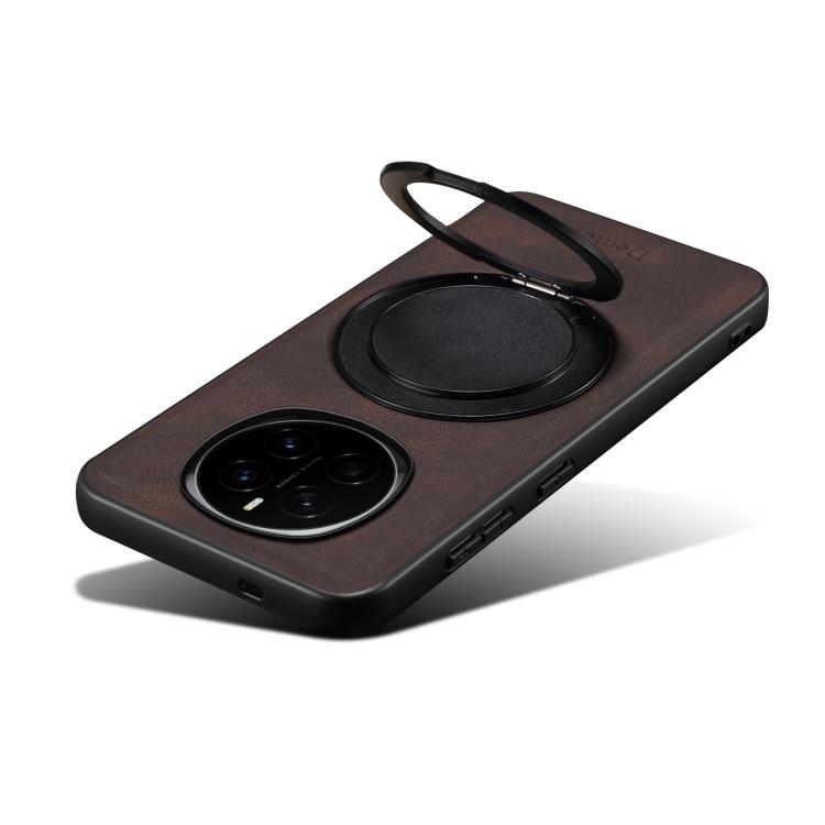 For Honor Magic7 Denior A14 Skin Feel Rotating Holder MagSafe Phone Case(Brown)