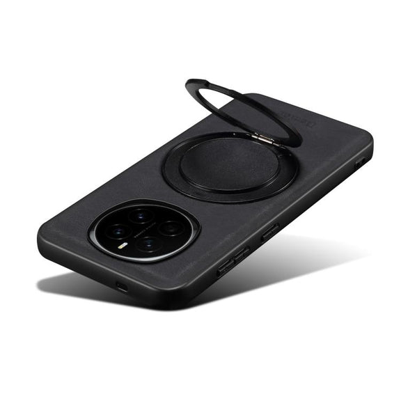 For Honor Magic7 Denior A14 Skin Feel Rotating Holder MagSafe Phone Case(Black)