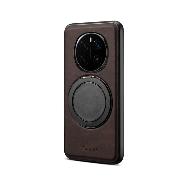 For Honor Magic7 Pro Denior A14 Skin Feel Rotating Holder MagSafe Phone Case(Brown)