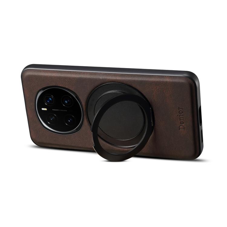 For Honor Magic7 Pro Denior A14 Skin Feel Rotating Holder MagSafe Phone Case(Brown)