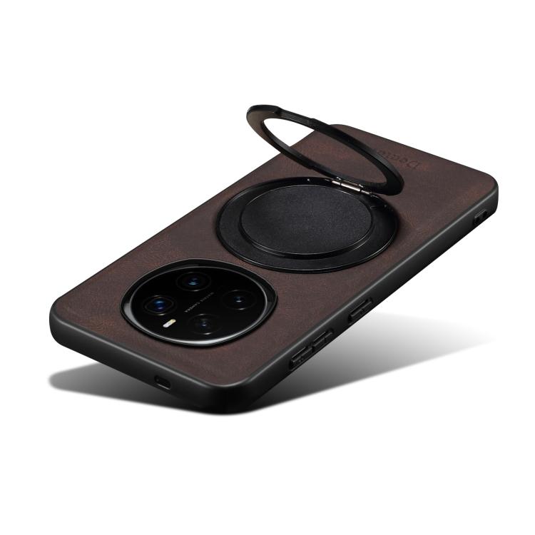 For Honor Magic7 Pro Denior A14 Skin Feel Rotating Holder MagSafe Phone Case(Brown)
